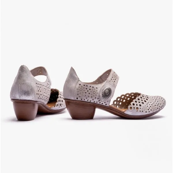 43753-90 Ladies Court Shoes Silver/Platinum
