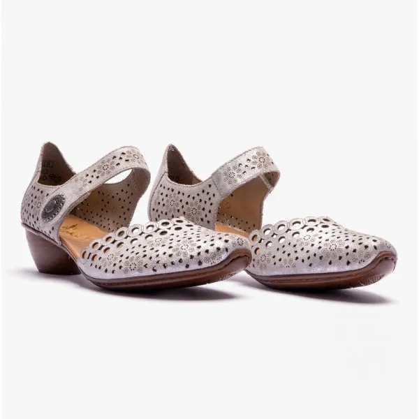 43753-90 Ladies Court Shoes Silver/Platinum