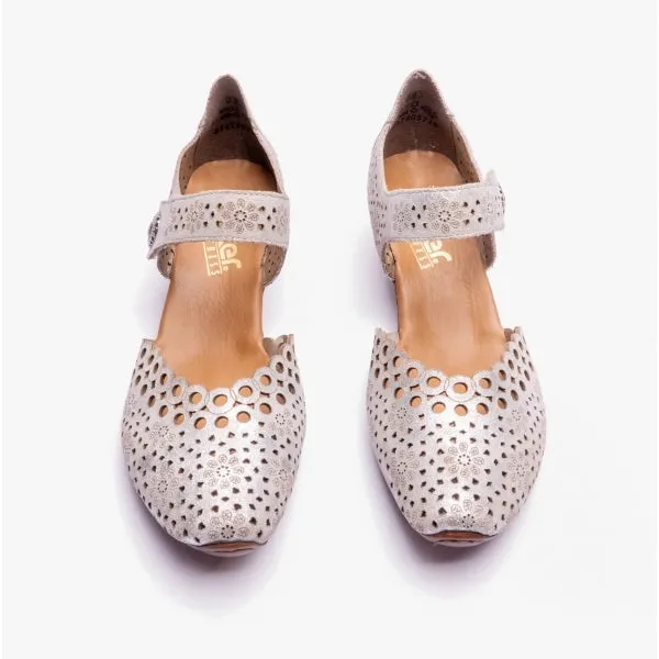 43753-90 Ladies Court Shoes Silver/Platinum