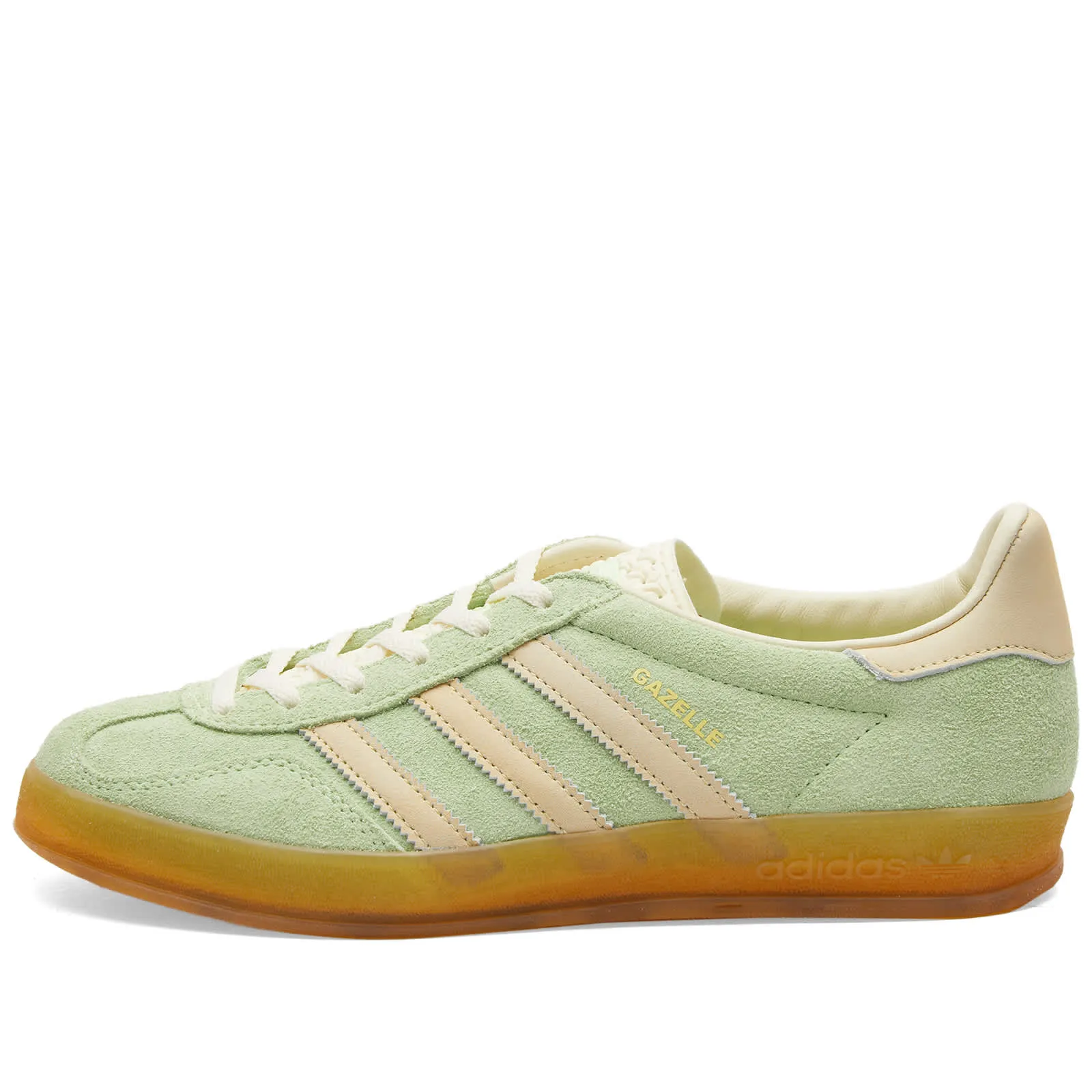 Adidas Gazelle Indoor Sneakers, Semi Green Spark, Almost Yellow & Cream White