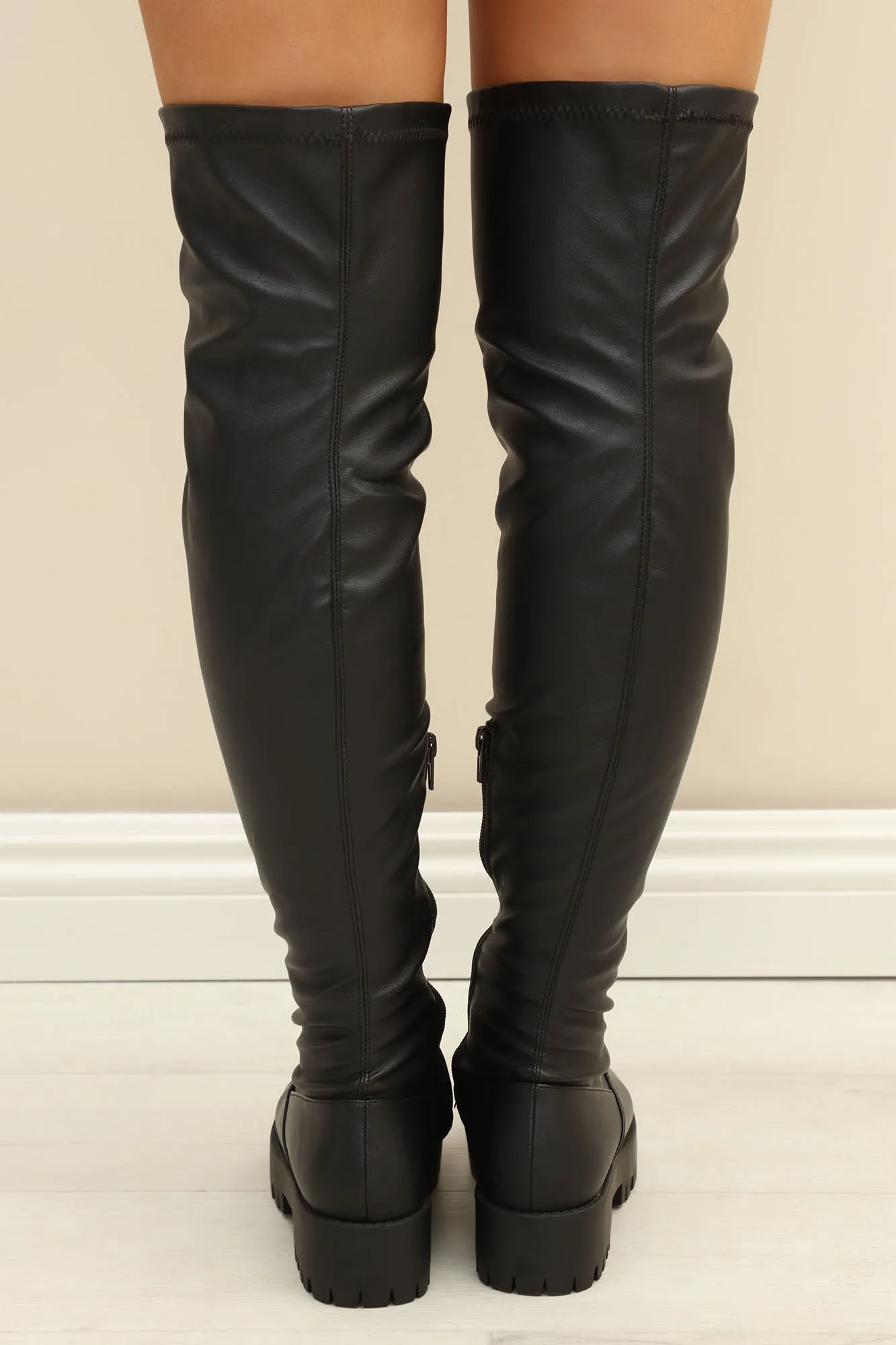 All Around Me Flat Boots - Black