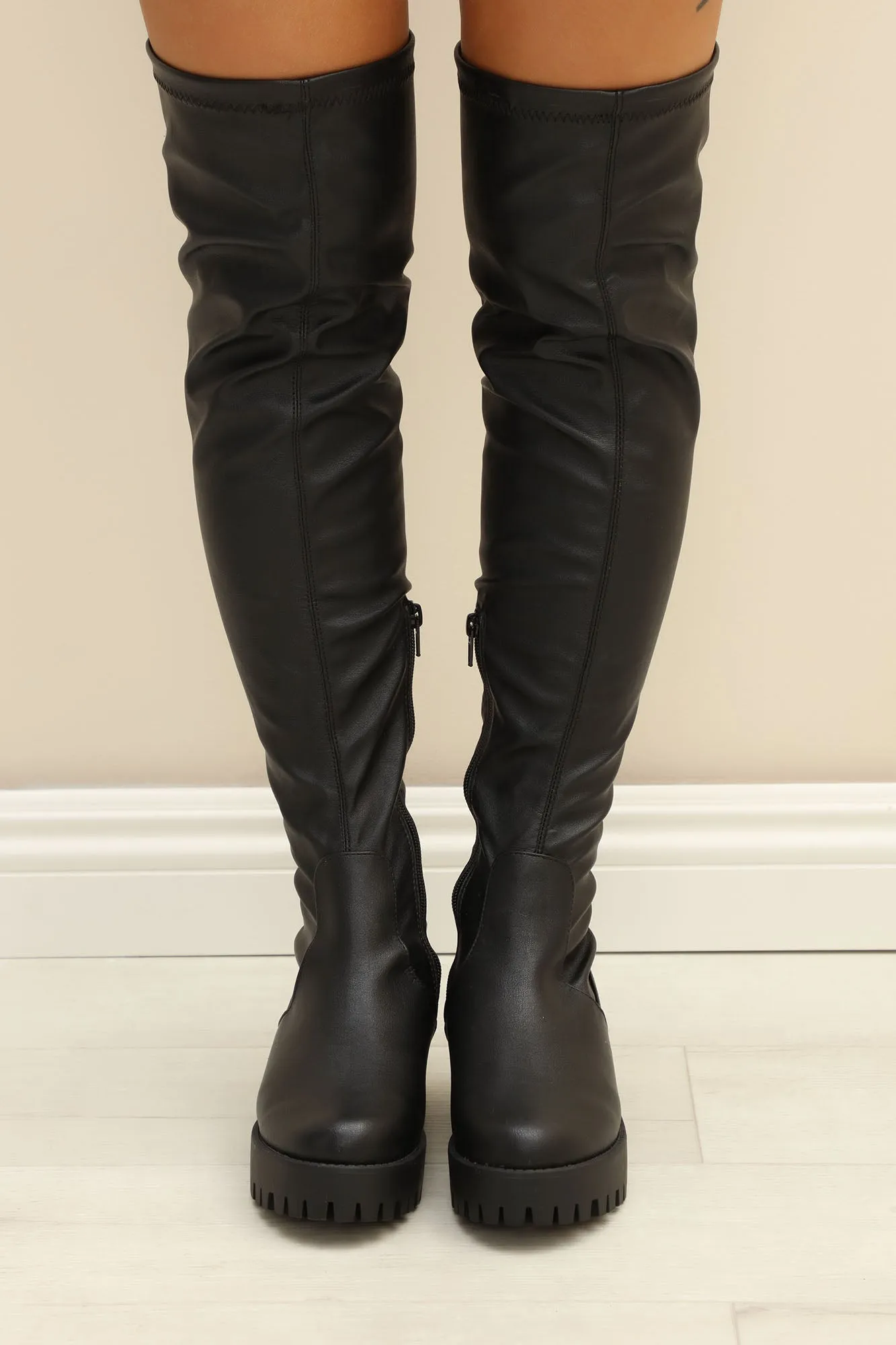 All Around Me Flat Boots - Black