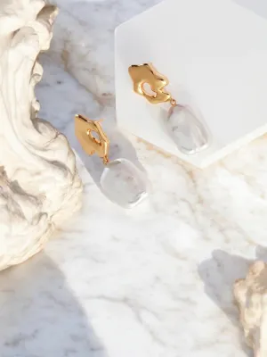 Elegant Simplicity Rectangle Baroque Pearl Earrings by Aria