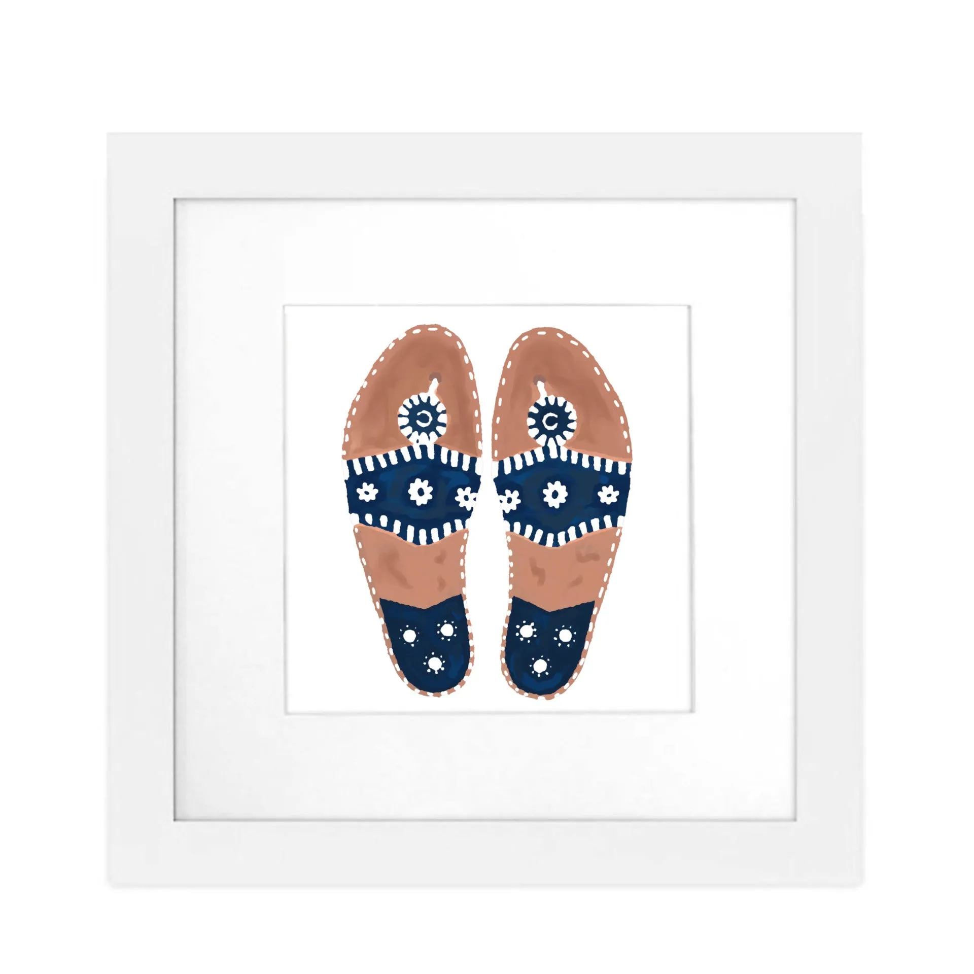 Art Print Framed - Palm Beach Sandals