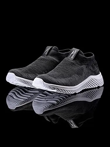 ASIAN Men's Moonwalk-01 Sports Walking,Running & Gym Shoes with Eva Sole Extra Jump Casual Slip-on Shoes for Men's & Boy's… Dark Grey