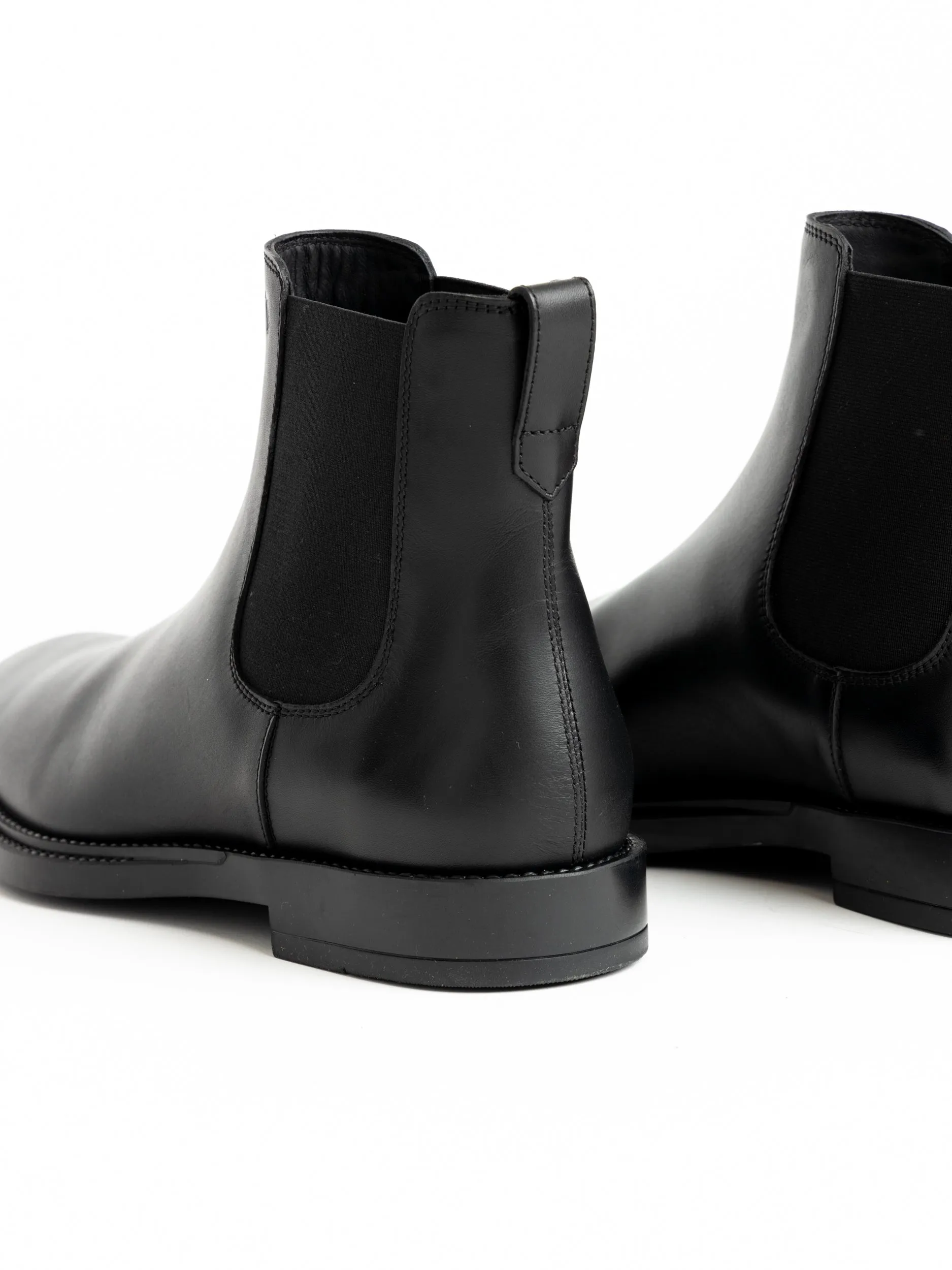 Black Leather Ankle Chelsea Boots