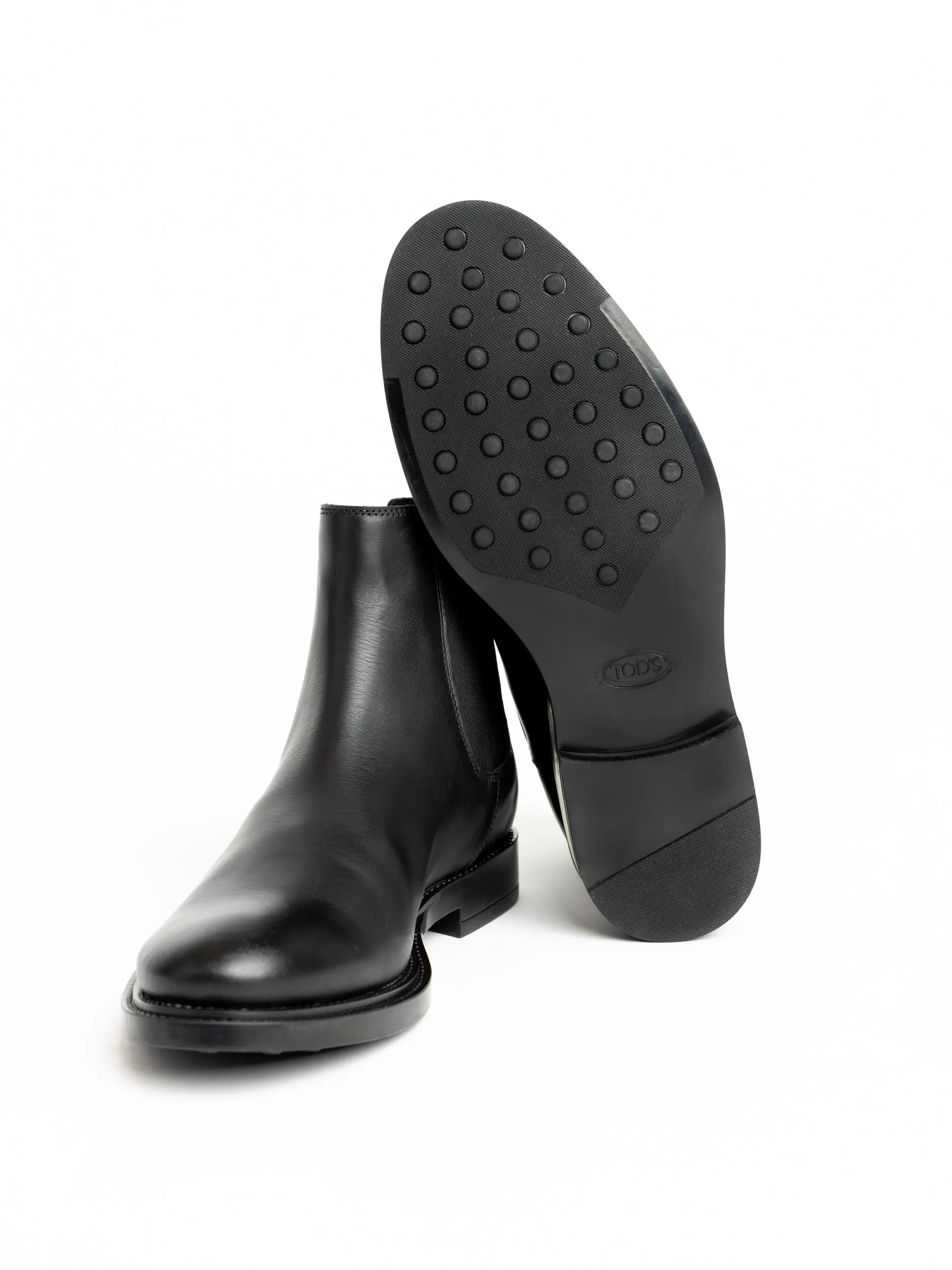 Black Leather Ankle Chelsea Boots