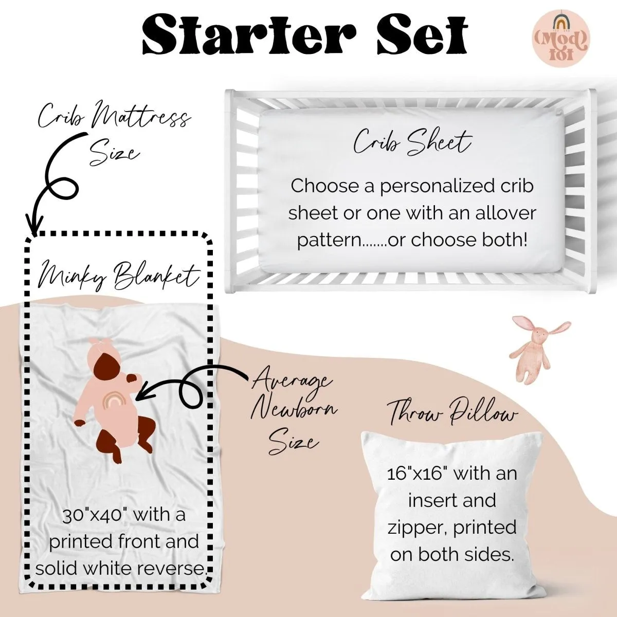 Boho Desert Sage Nursery Starter Crib Bedding Set