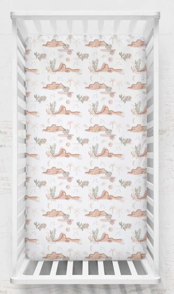 Boho Desert Sage Nursery Starter Crib Bedding Set