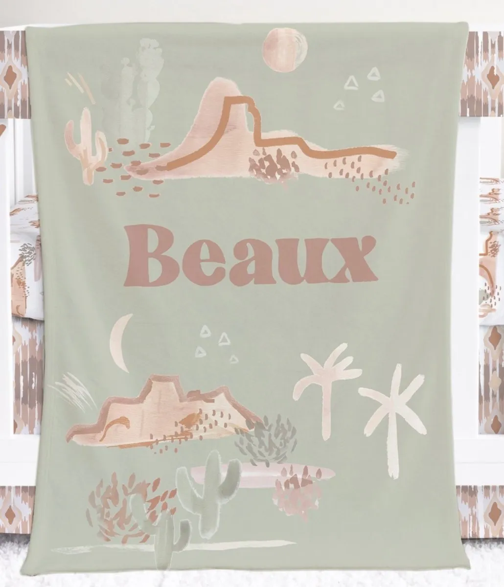 Boho Desert Sage Nursery Starter Crib Bedding Set