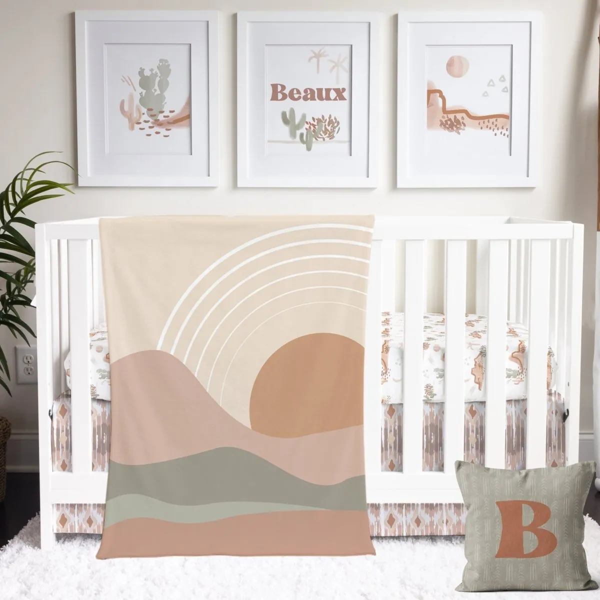 Boho Desert Sunset Minky Blanket