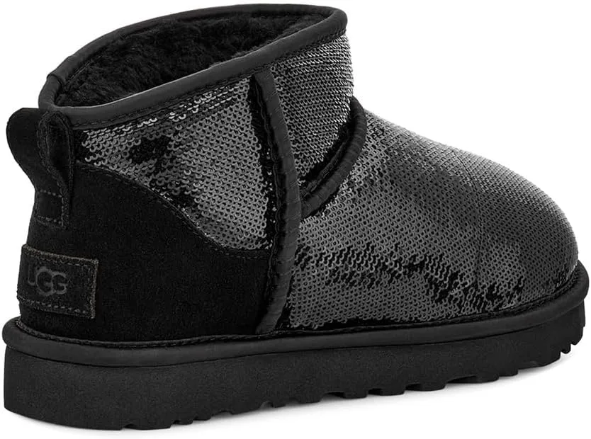 Classic Ultra Mini Mirror Ball UGG Boots, black