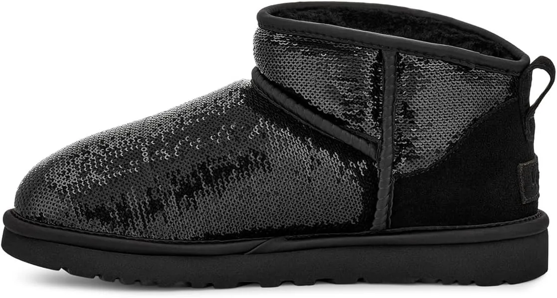 Classic Ultra Mini Mirror Ball UGG Boots, black