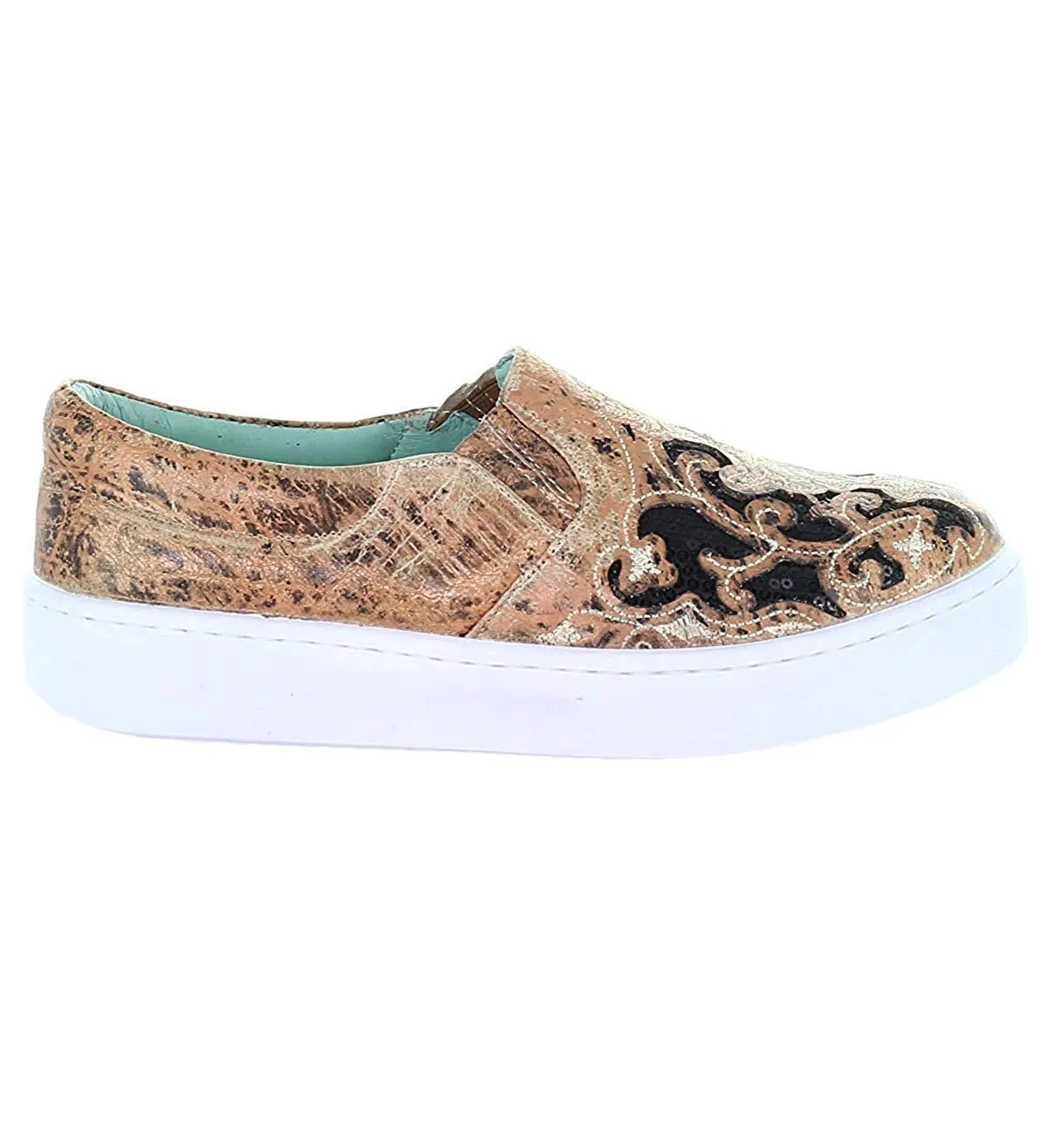 CORRAL Floral Embroidered Glitter Inlay Sneakers E1563