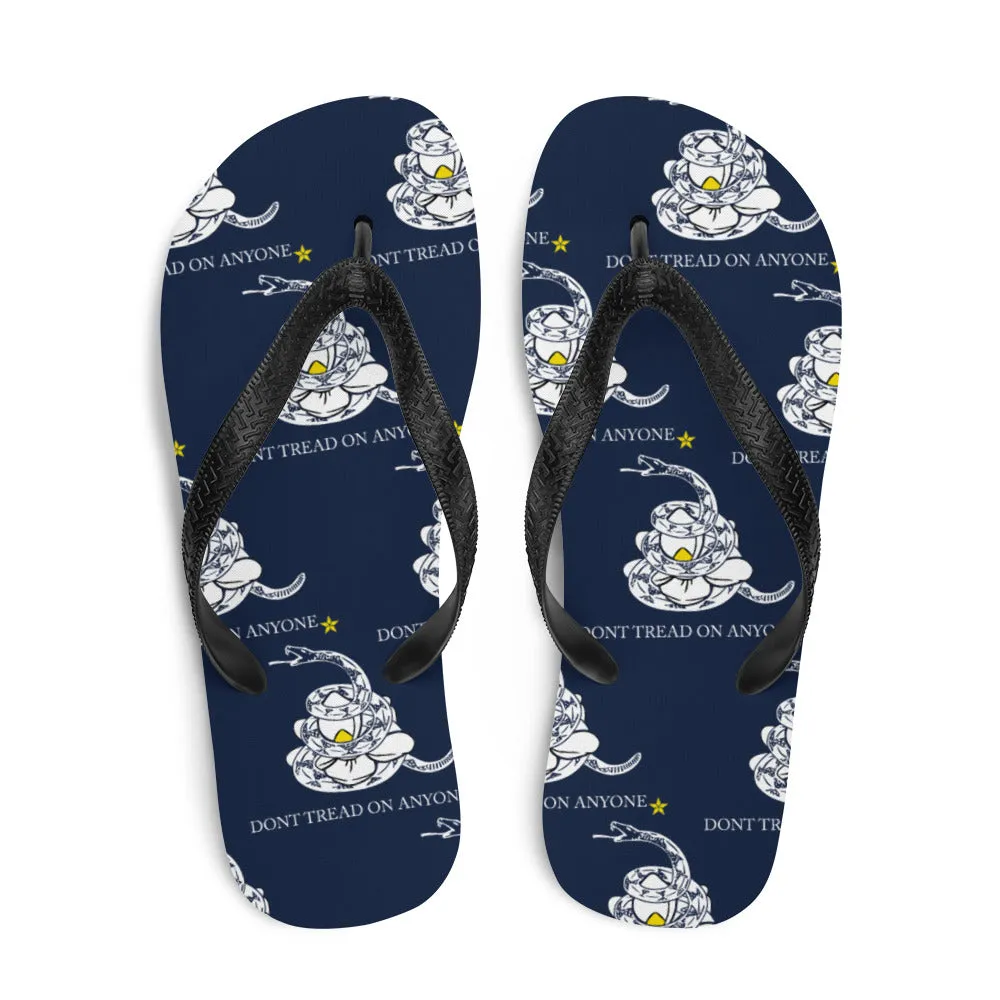 Don't Tread on Anyone Mississippi Liberty Flag Flip-Flops