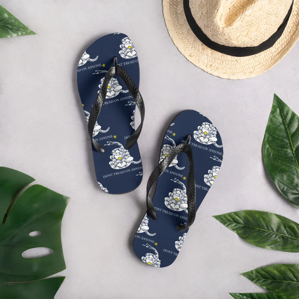 Don't Tread on Anyone Mississippi Liberty Flag Flip-Flops