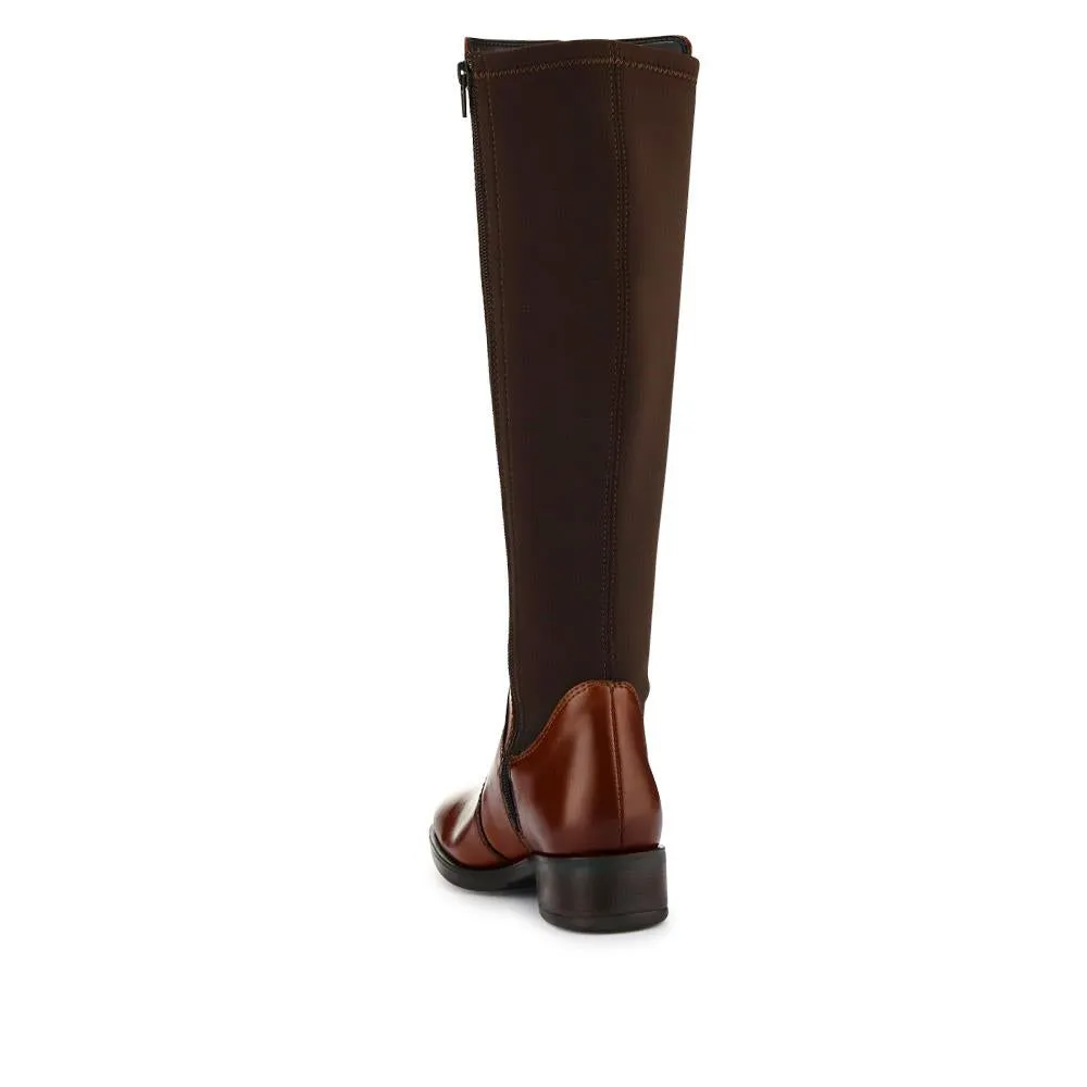 Ellisia Leather Stretch-Fit Long Boots - ELLISIA / 326 064