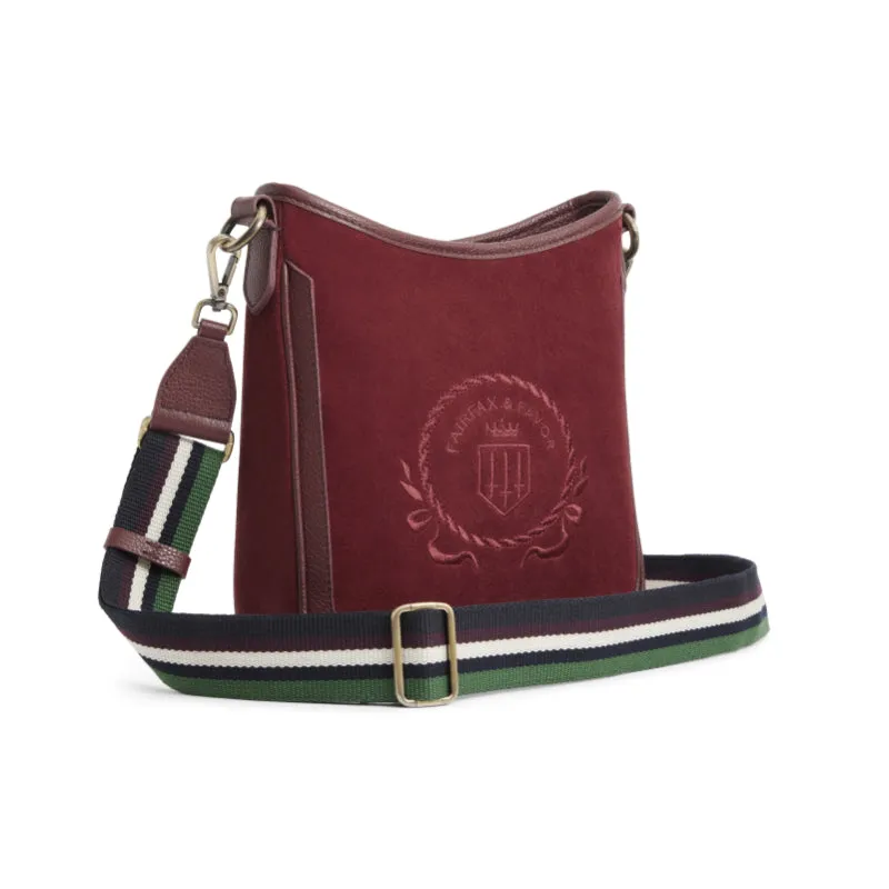 Fairfax & Favor Richmond Messenger Ladies Suede Handbag - Ruby