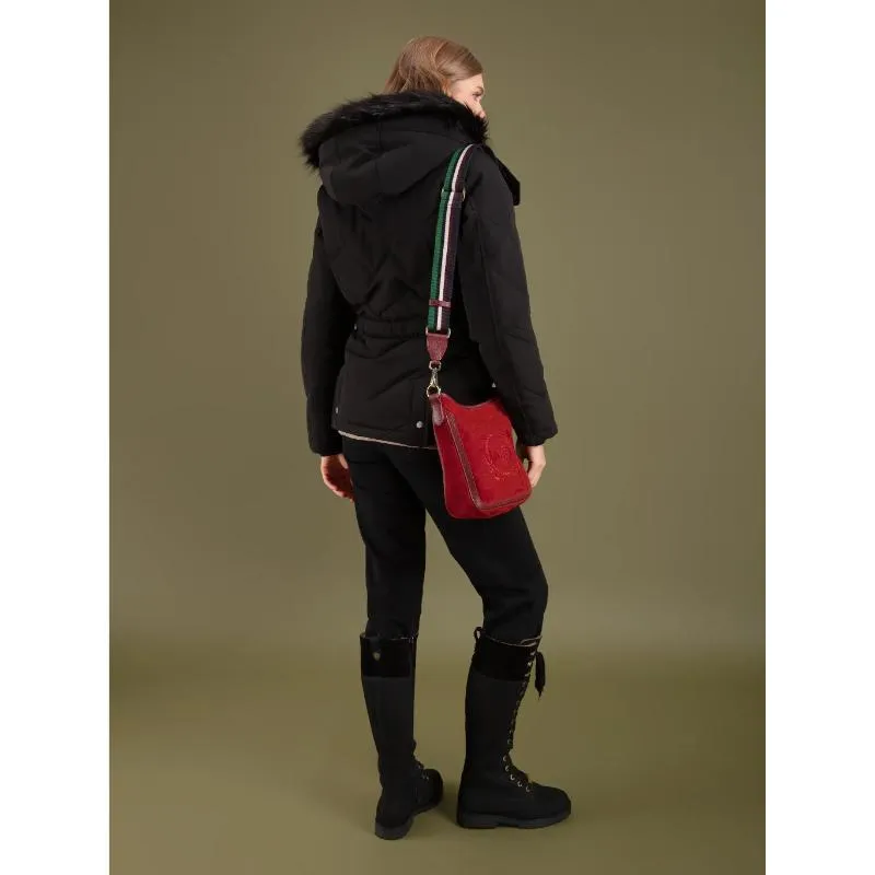Fairfax & Favor Richmond Messenger Ladies Suede Handbag - Ruby