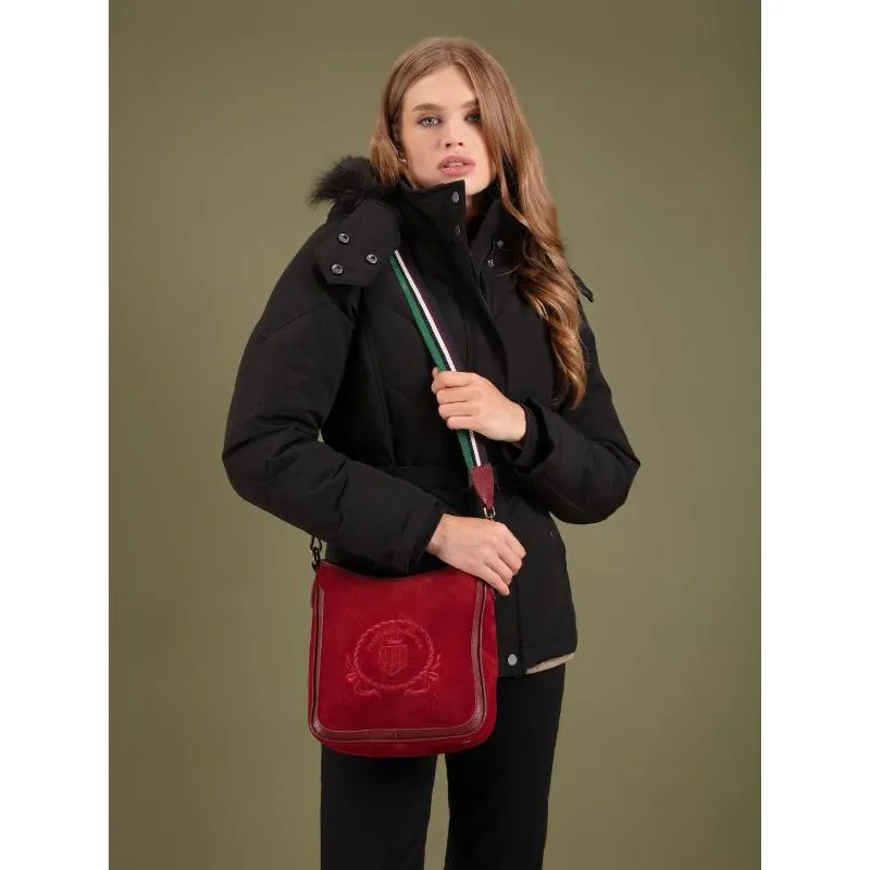 Fairfax & Favor Richmond Messenger Ladies Suede Handbag - Ruby