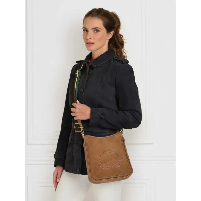 Fairfax & Favor Richmond Messenger Ladies Suede Handbag - Tan