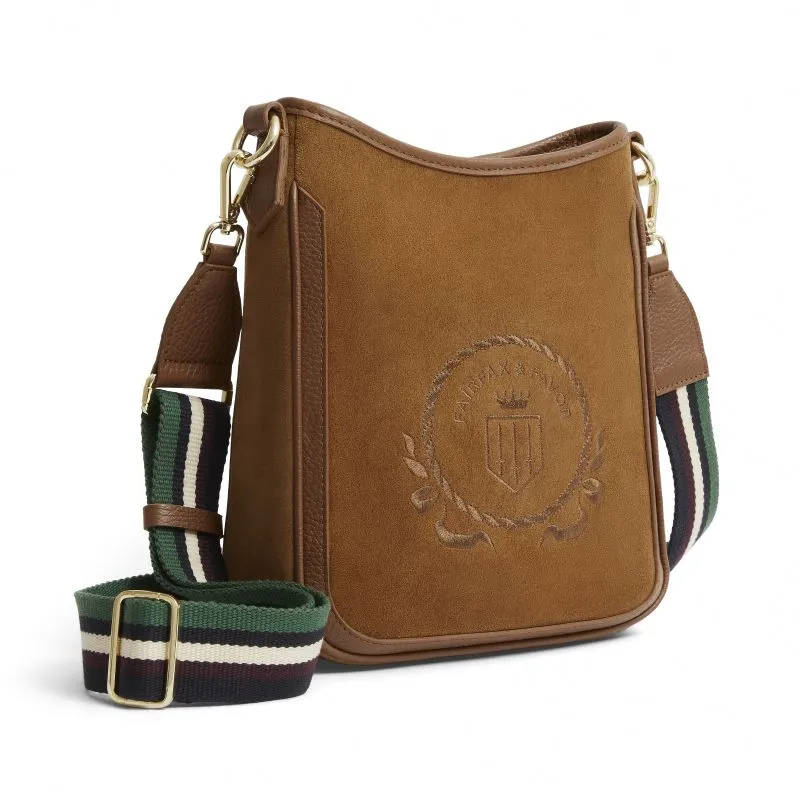 Fairfax & Favor Richmond Messenger Ladies Suede Handbag - Tan
