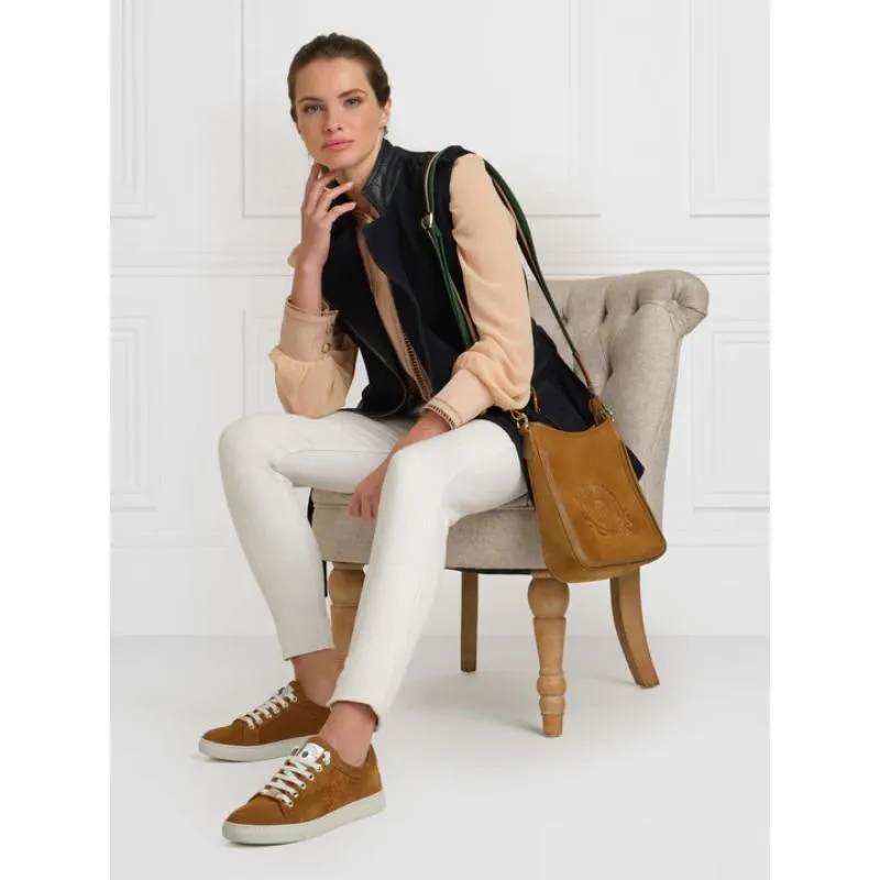 Fairfax & Favor Richmond Messenger Ladies Suede Handbag - Tan