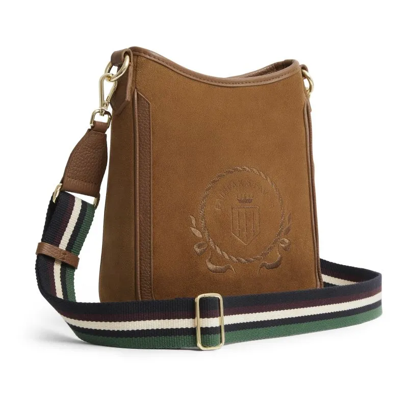 Fairfax & Favor Richmond Messenger Ladies Suede Handbag - Tan