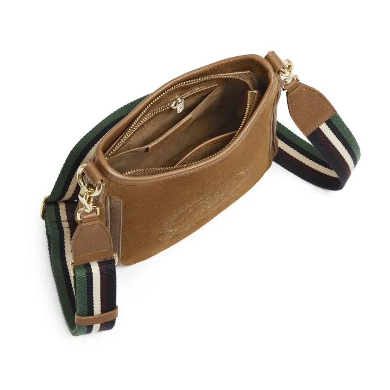 Fairfax & Favor Richmond Messenger Ladies Suede Handbag - Tan