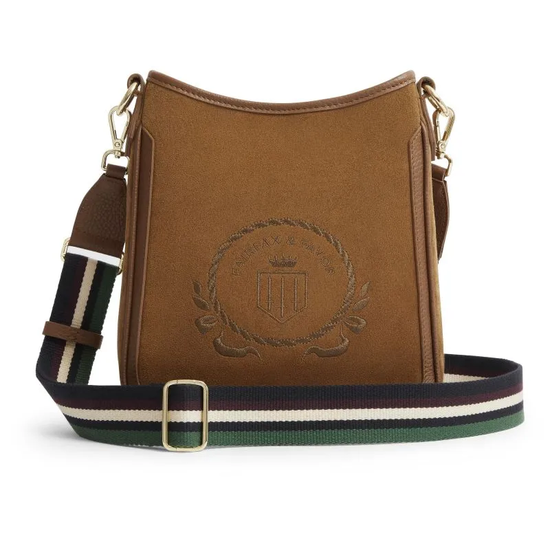 Fairfax & Favor Richmond Messenger Ladies Suede Handbag - Tan