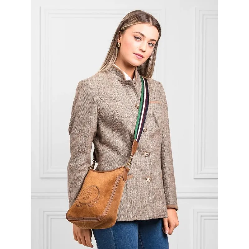 Fairfax & Favor Richmond Messenger Ladies Suede Handbag - Tan