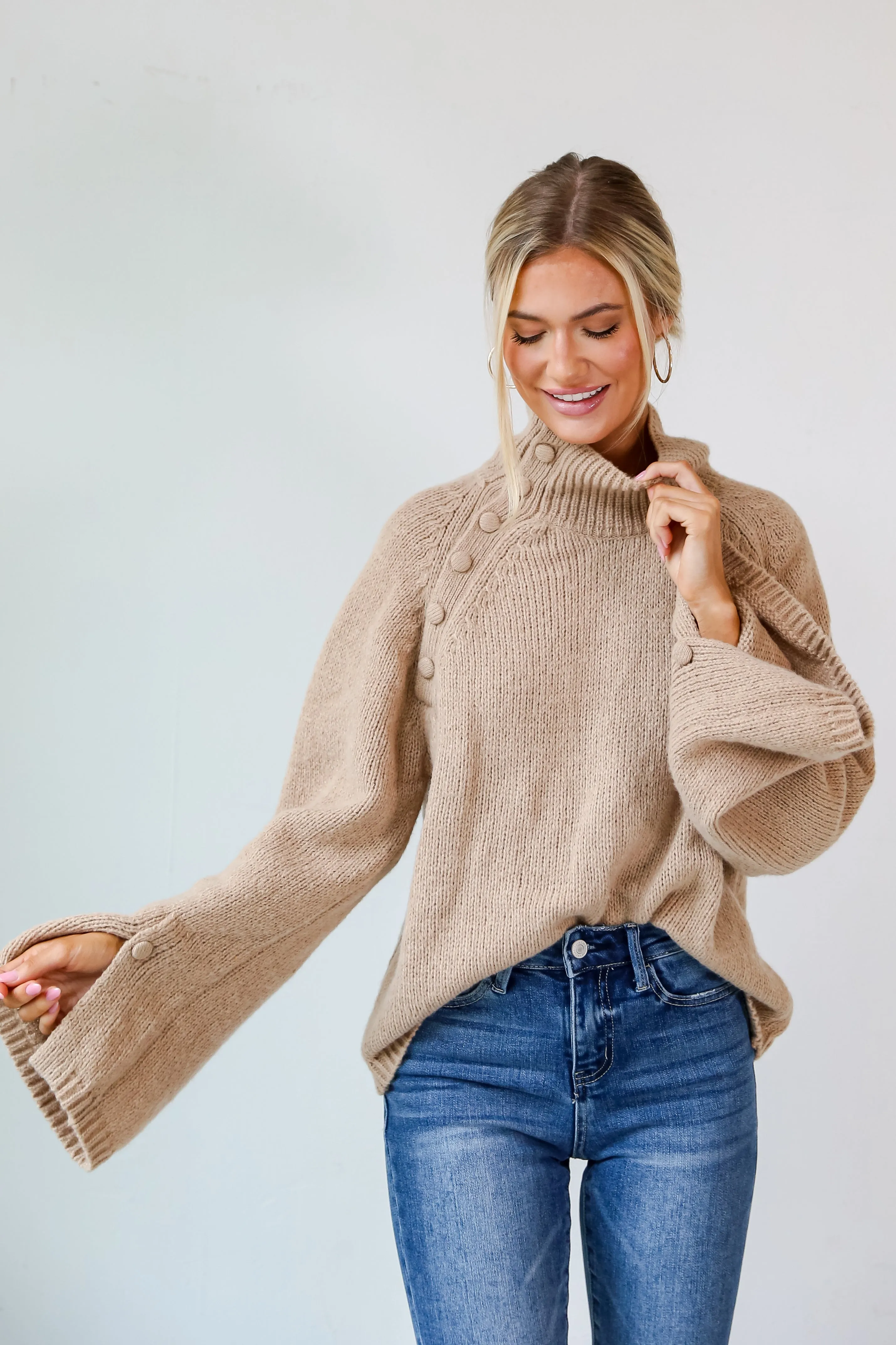 FINAL SALE - Winter Wishes Mocha Oversized Sweater