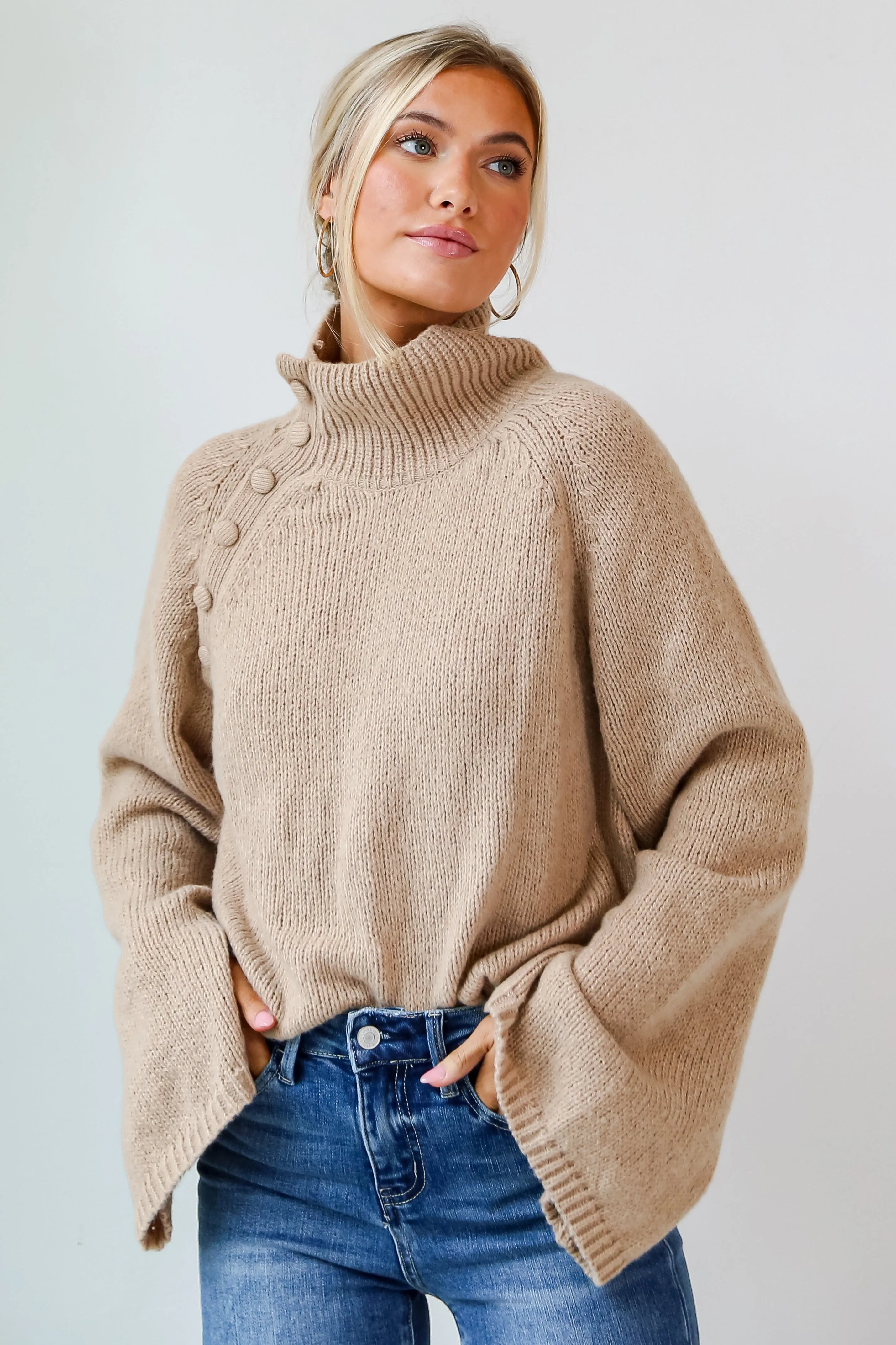 FINAL SALE - Winter Wishes Mocha Oversized Sweater