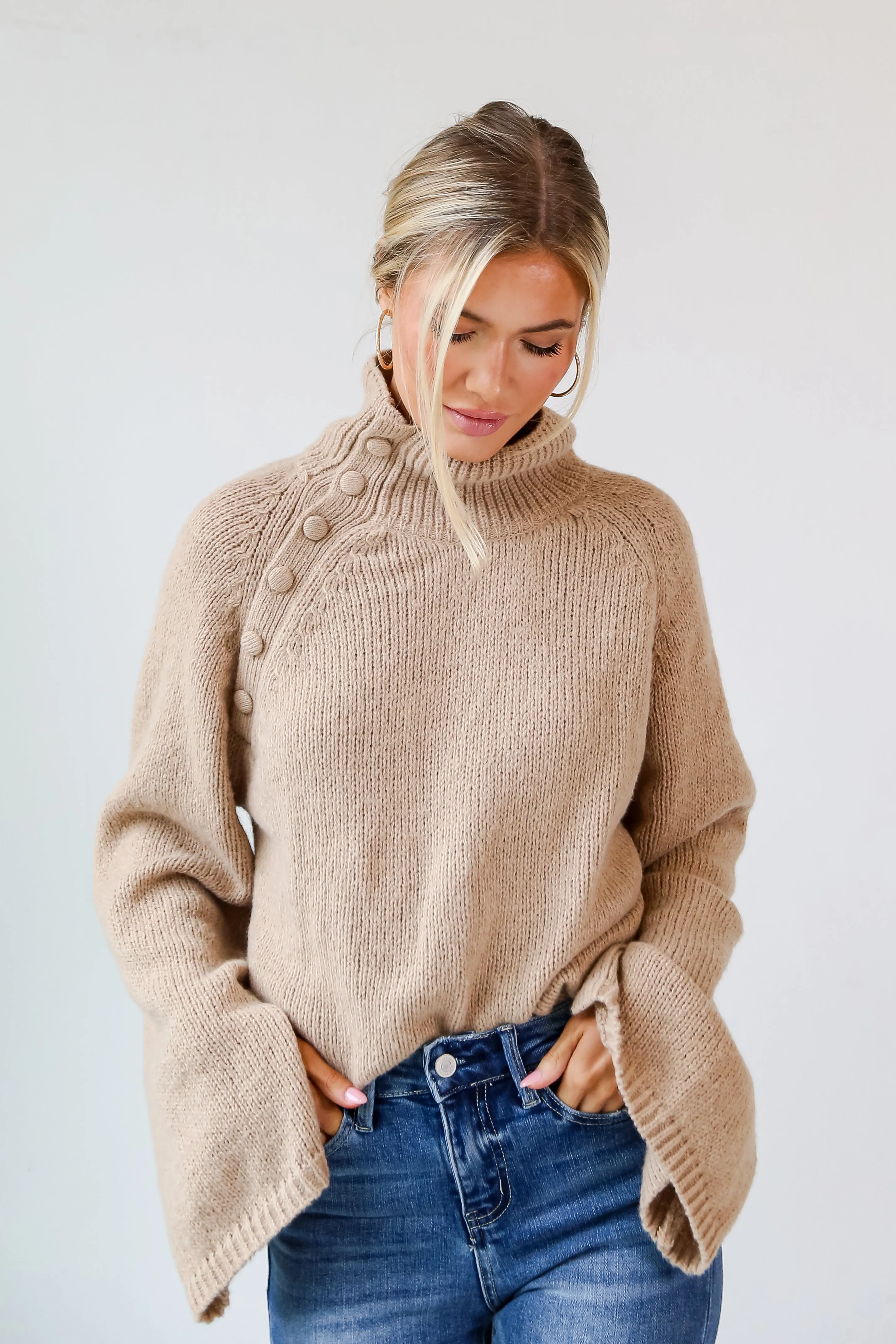 FINAL SALE - Winter Wishes Mocha Oversized Sweater