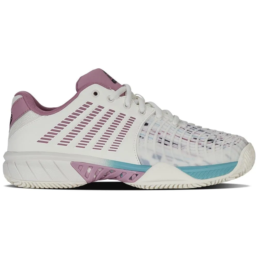 K-Swiss Express Light 3 Womens Padel Shoes - White / Pink / Turquoise