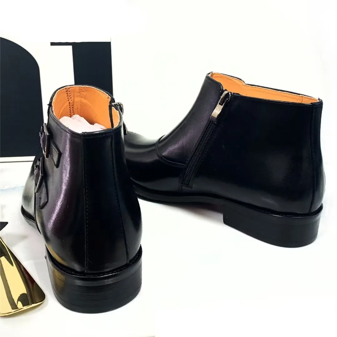 LeathLux Genuine Leather Chic Ankle Boots