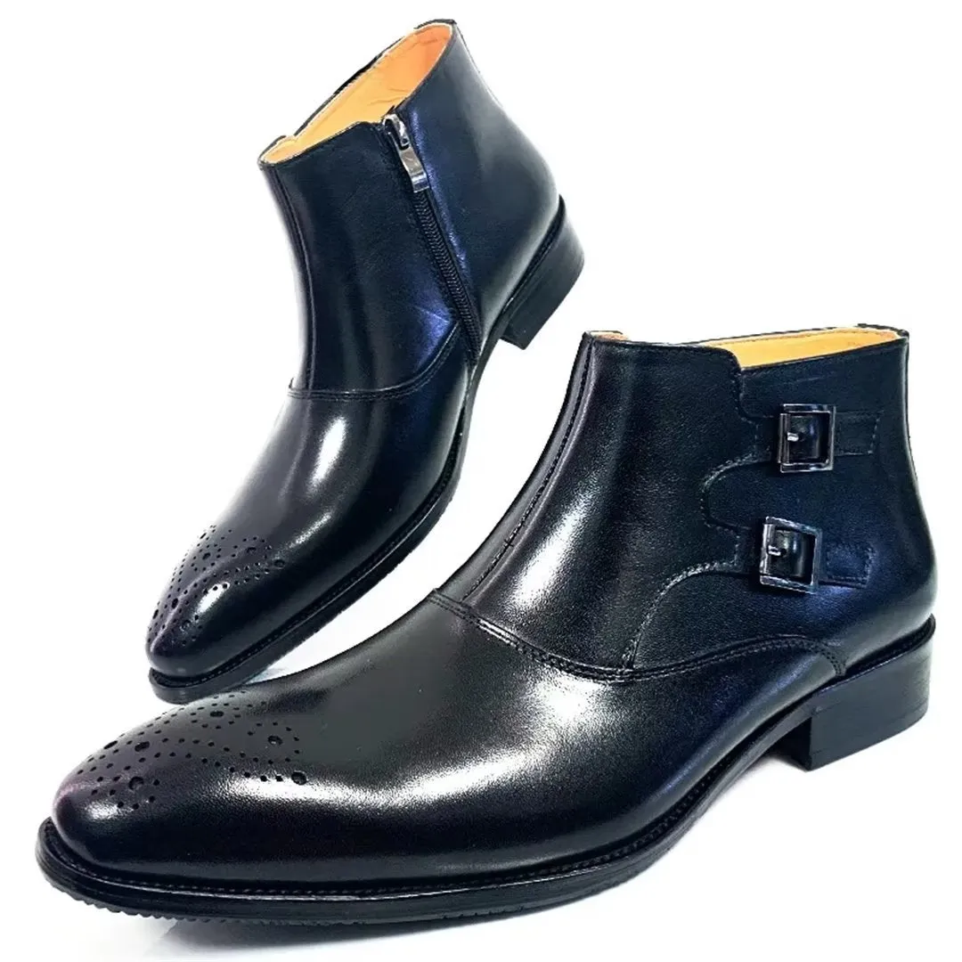 LeathLux Genuine Leather Chic Ankle Boots