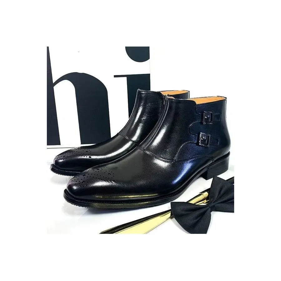 LeathLux Genuine Leather Chic Ankle Boots