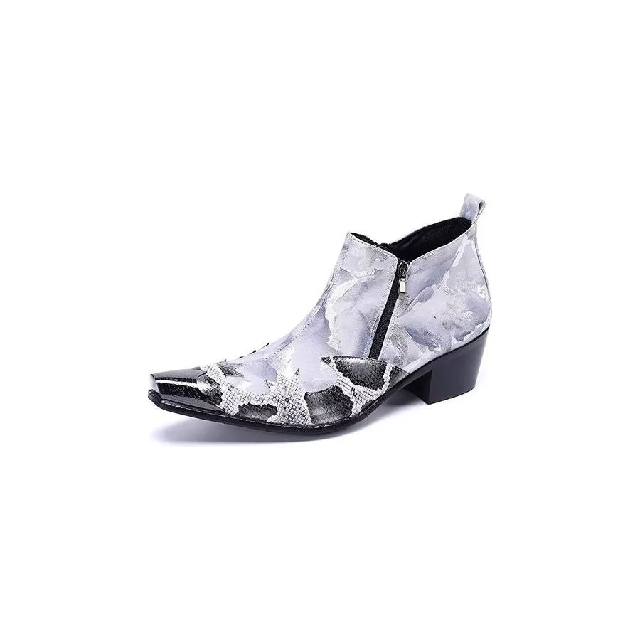 LuxeLeather Exotic Zipper Boots