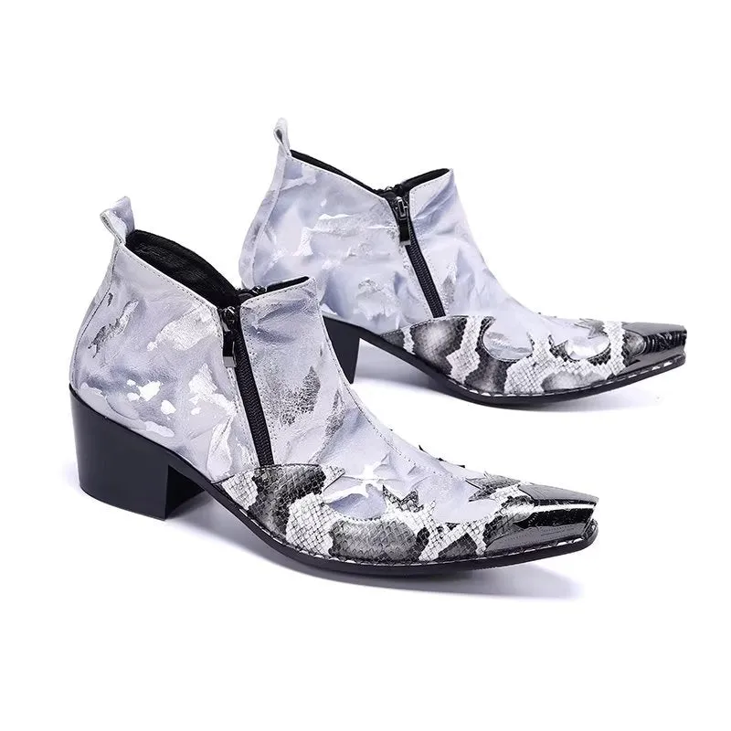 LuxeLeather Exotic Zipper Boots