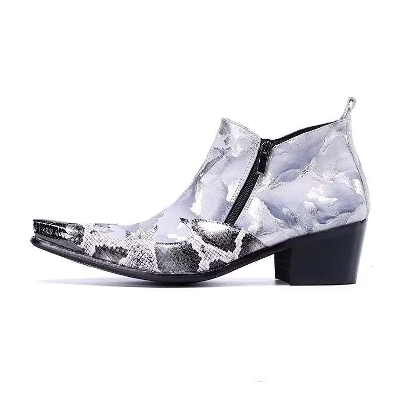 LuxeLeather Exotic Zipper Boots