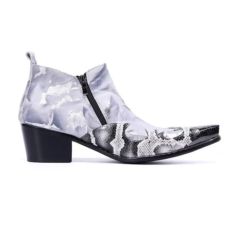 LuxeLeather Exotic Zipper Boots