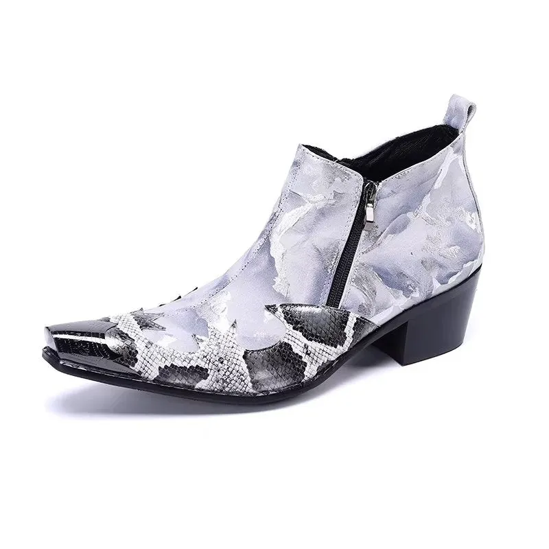 LuxeLeather Exotic Zipper Boots
