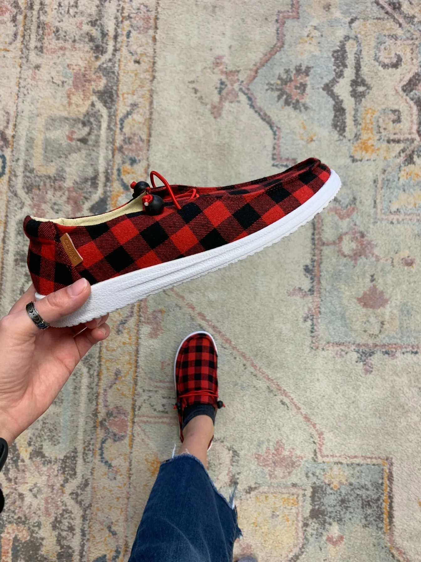 Plaid Kayak - Red