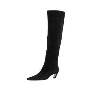 Pre Order:  PU Square Toe Knee High Boots