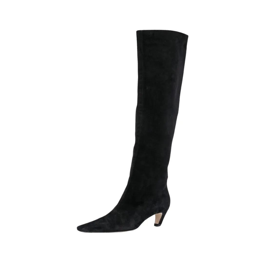 Pre Order:  PU Square Toe Knee High Boots