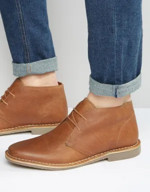 Red Tape Desert Boots In Tan Leather