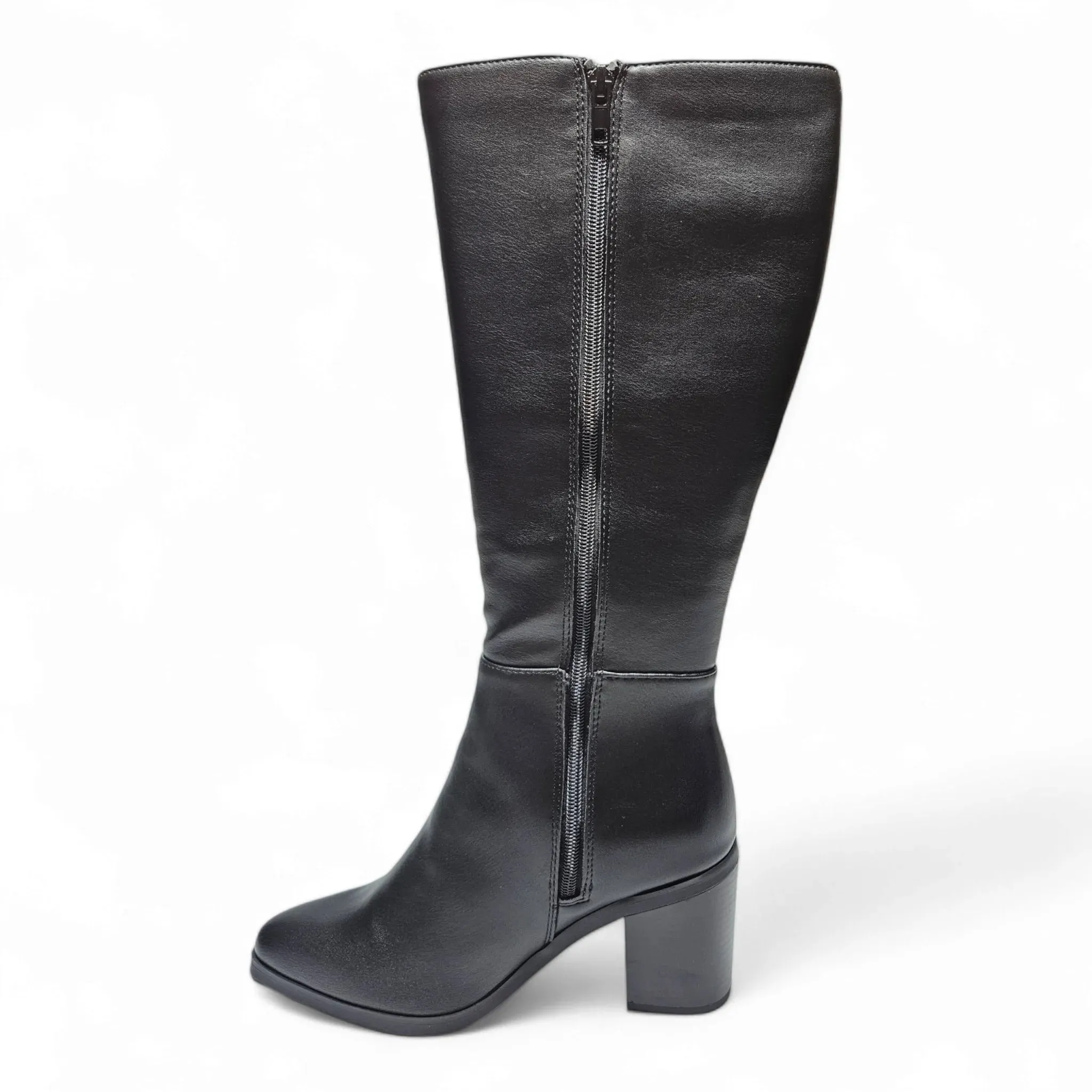 Study Block Heel Knee High Boots