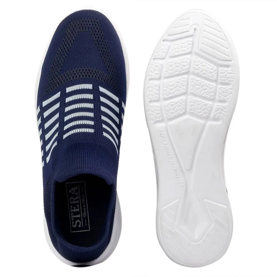 Stylish Mesh Navy Blue Sports Shoes For Men