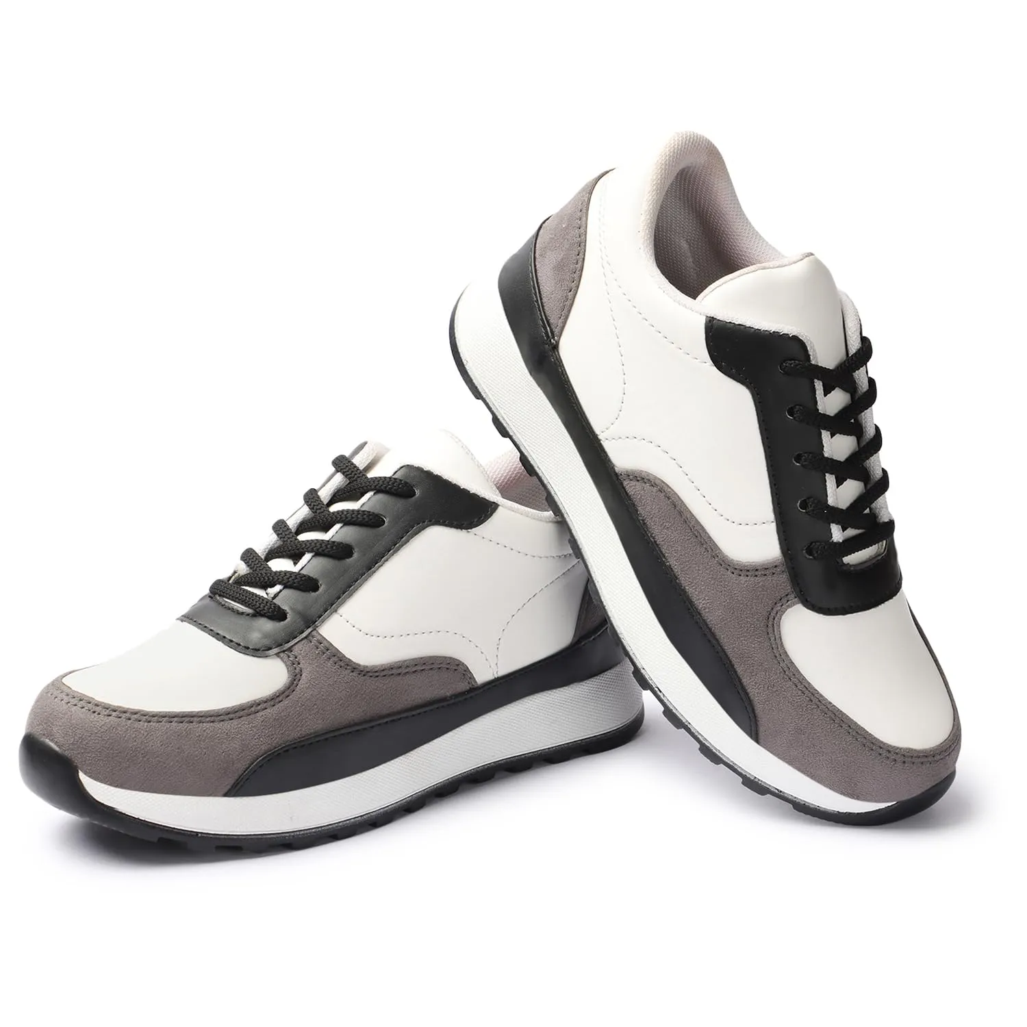 Vendoz Women Casual Shoes White Black Sneakers - 39 EU